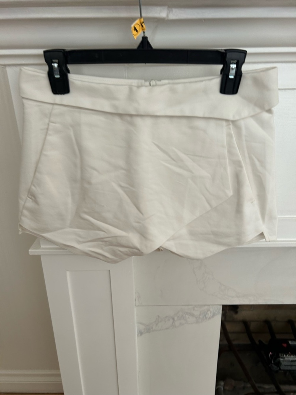 Zara Cream Asymmetrical Wrap Skort Shorts